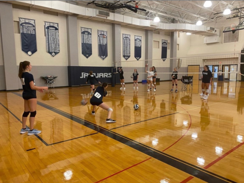 The Emery Volleyball Team utilizing off-season practices. 