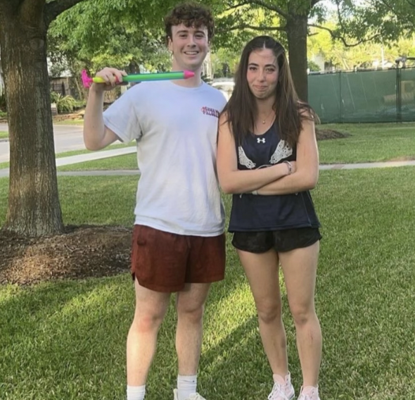 Jacob Silberlicht smiles after getting Hannah Swartz out in Weiner Assassin. 