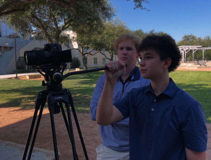 Students hard at work in Film Production class.