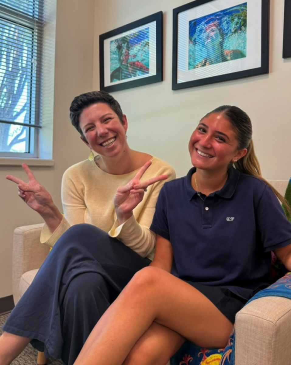 Senior Aviv Pour with new Head of Upper School, Mrs. Adams, in her office. 